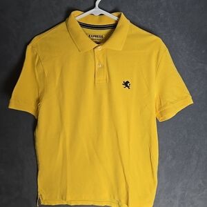 Express Men's Vibrant Yellow Polo Shirt